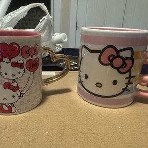 Hello Kitty Pink and Gold Dining Mugs